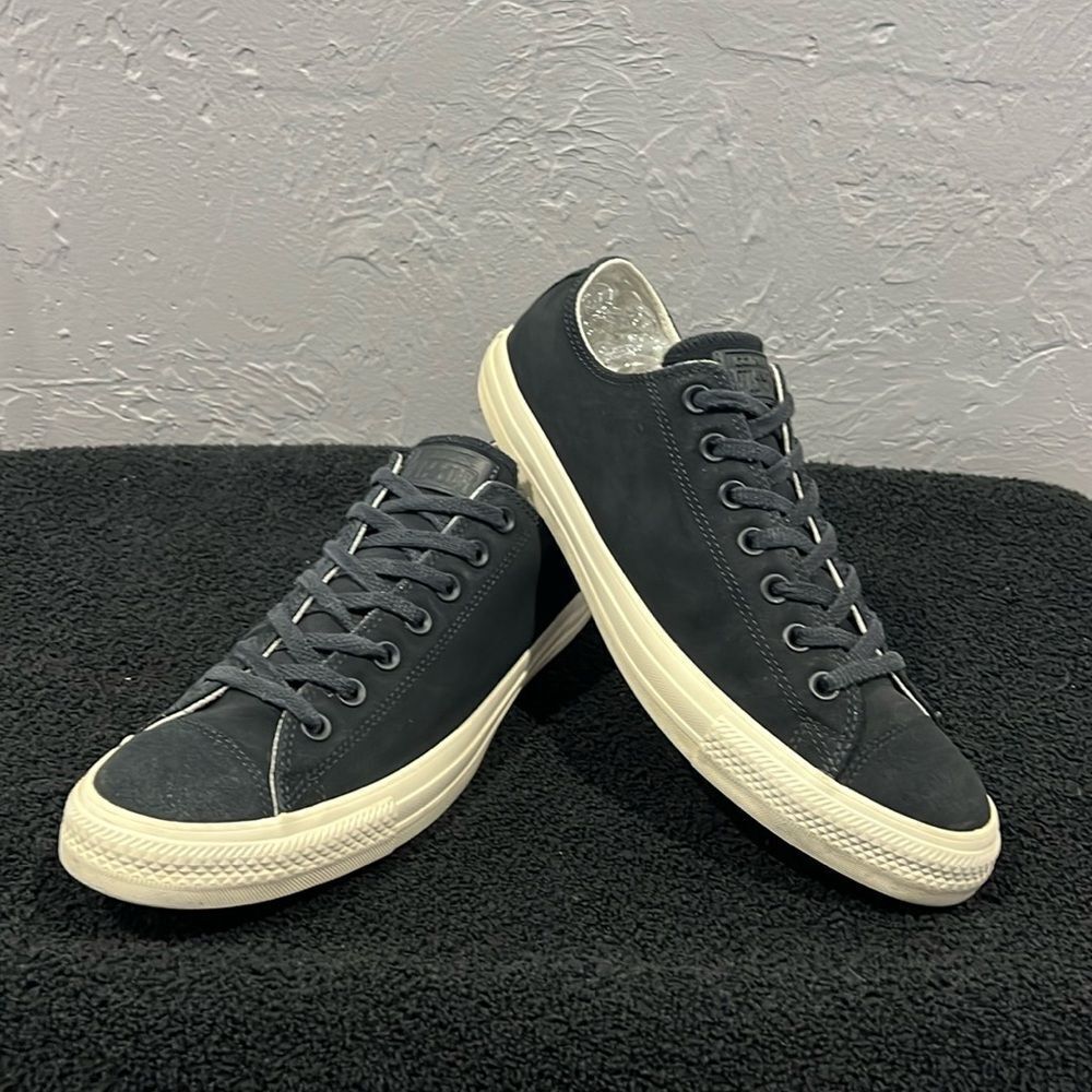 Converse Low Top Sneakers in Black and Cream Off-White